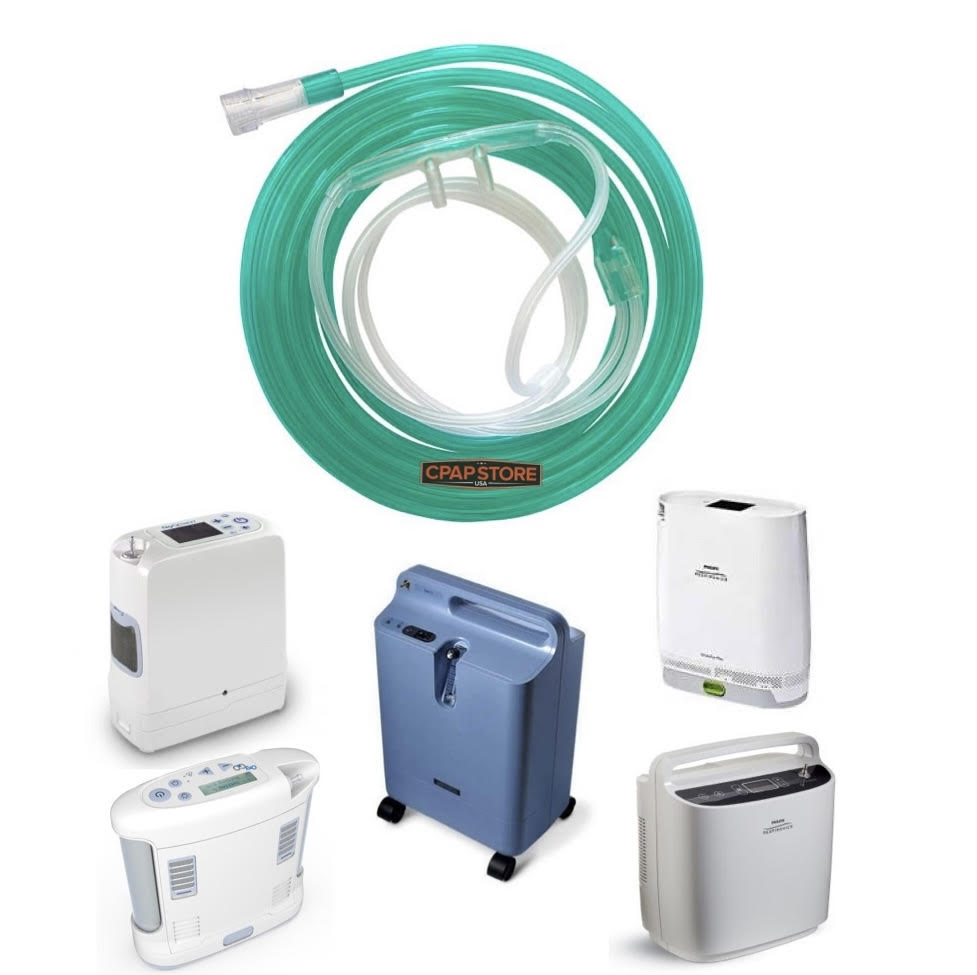 Green ComfortSoft Plus Super Soft Extra Long Universal Adult Cannula Tubing for Oxygen Concentrator 25 ft CPAP Store USA